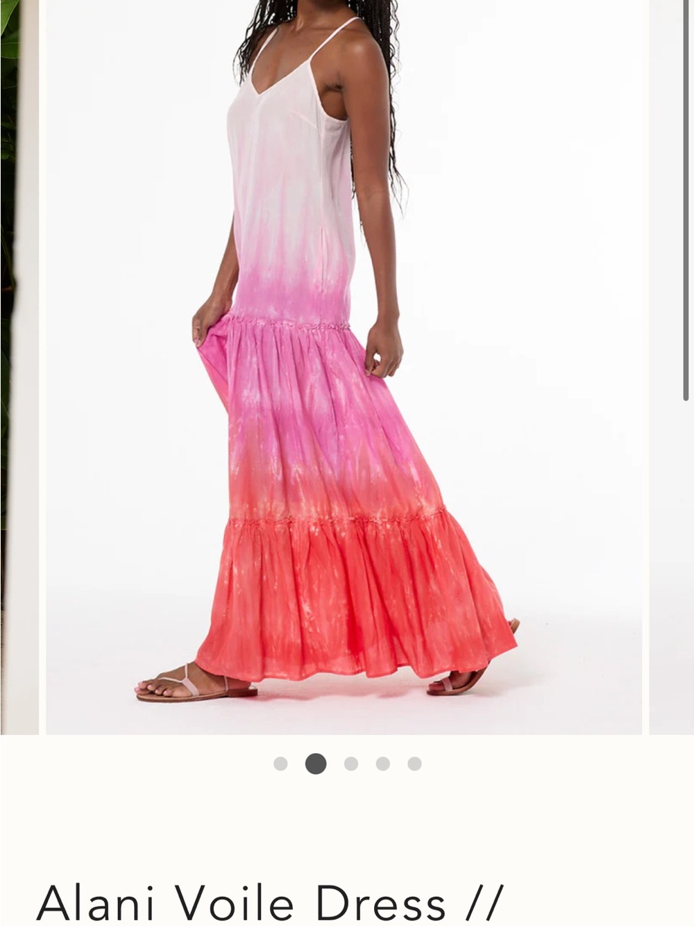 YFB, Young Fabulous & Broke Alani Voile Maxi Dress - Pink to Coral Ombre, XS